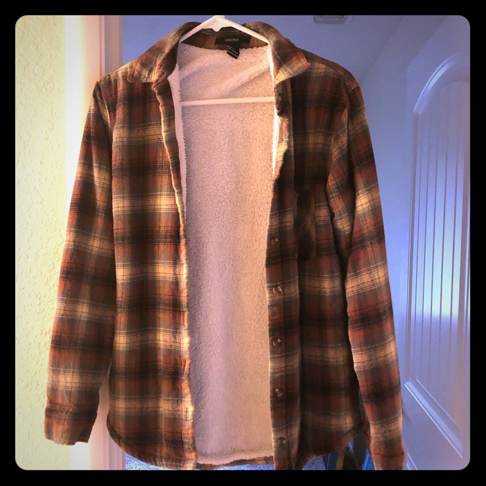 Thick Sherpa lined plaid flannel